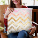 Gatsby Gold Pink Chevron Throw Pillow By Monika Strigel