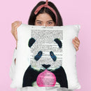 Panda With Bubble Gum Throw Pillow By Not Much To Say