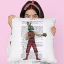Rabbit Boxer Throw Pillow By Not Much To Say