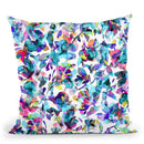 Aquatic Abstract Flowers Blue Throw Pillow By Ninola Design