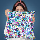Aquatic Abstract Flowers Blue Throw Pillow By Ninola Design
