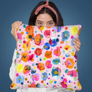 Bohemian Naive Flowers Pink Throw Pillow By Ninola Design
