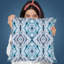 Boho Shibori Blue Throw Pillow By Ninola Design