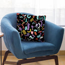 Curly And Zigzag Stripes Black Throw Pillow By Ninola Design