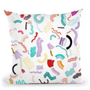 Curly And Zigzag Stripes White Throw Pillow By Ninola Design