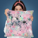 Ink Dust Splatter Pink Throw Pillow By Ninola Design
