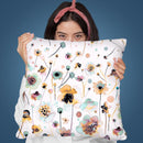 Ink Orange Flowers Degraded Throw Pillow By Ninola Design