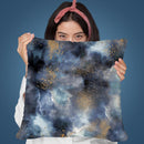 Marble Watercolor Smoke Gold Dark Throw Pillow By Ninola Design
