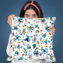 Watercolor Floral Hibiscus Gold Blue Throw Pillow By Ninola Design