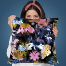 Watercolor Spring Memories Black Throw Pillow By Ninola Design