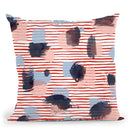 Watercolor Stains Stripes Red Throw Pillow By Ninola Design