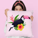 Pink Toucan Throw Pillow By Paul Fuentes
