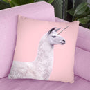 Unicorn Lama Throw Pillow By Paul Fuentes