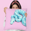 Blue Snake Throw Pillow By Paul Fuentes