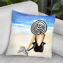 Beach Time Throw Pillow By Rongrong