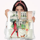 City Walk In The Spring Throw Pillow By Rongrong