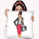 Girl Boss-African American Girl Throw Pillow By Rongrong