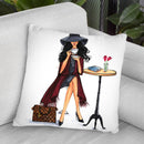 Lady Latte Throw Pillow By Rongrong