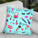 Makeup Pattern Throw Pillow By Rongrong
