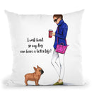Work Hard For My Frenchie Dog Throw Pillow By Rongrong