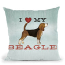 Beagle Canoe - I Love My Beagle I Throw Pillow By Ryan Fowler