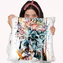 Skull Nii Throw Pillow By Riza Peker