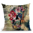 Skull On Old Grunge Throw Pillow By Riza Peker