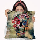 Skull On Old Grunge Throw Pillow By Riza Peker