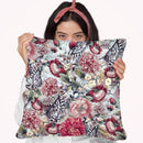 Cats In Flowers Throw Pillow By Riza Peker