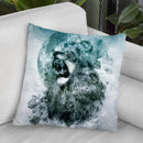 Lion Blue 2 Throw Pillow By Riza Peker