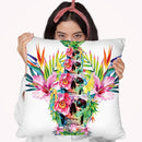 Skull Tower Throw Pillow By Riza Peker