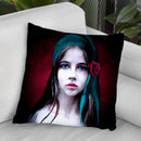 Woman With Rose Throw Pillow By Riza Peker
