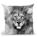 Lion Bw Throw Pillow By Riza Peker