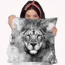 Lion Bw Throw Pillow By Riza Peker