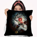 Skull I Black Series Throw Pillow By Riza Peker