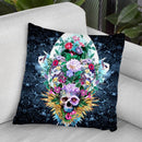 Skull Vivid Vi Throw Pillow By Riza Peker