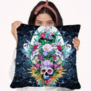 Skull Vivid Vi Throw Pillow By Riza Peker