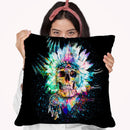 Skull Wild Spirit Throw Pillow By Riza Peker