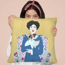 Woman And Jack Russelll On Armchair Throw Pillow By Sally B
