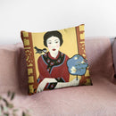 Chinese Woman And Fan Throw Pillow By Sally B