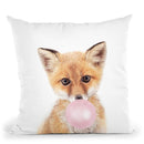 Bubble Gum Fox Throw Pillow By Sisi And Seb