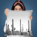 Cactus Land Bw Throw Pillow By Sisi And Seb