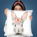 Flower Crown Bunny Throw Pillow By Sisi And Seb