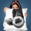 Sloth Bw Throw Pillow By Sisi And Seb