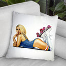 Roller Girl Throw Pillow By Scott Rohlfs