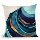 Abstract Blue And Gold Throw Pillow By Spacefrog Designs