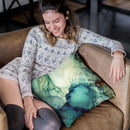 Teal Abstract Throw Pillow By Spacefrog Designs