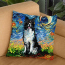 Border Collie Ii Throw Pillow by Aja Trier