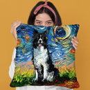 Border Collie Ii Throw Pillow by Aja Trier