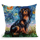 Cavalier King Charles Spaniel Throw Pillow by Aja Trier